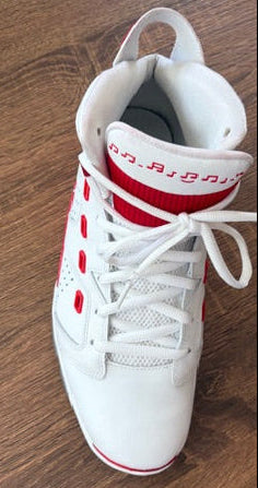 White with Red - AIR JORDAN - Size 10.5*
