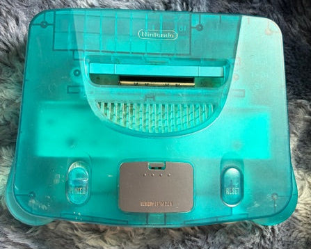 Nintendo 64 - Funtastic Ice Blue Bundle * w/ 1 OEM expansion (red) pack