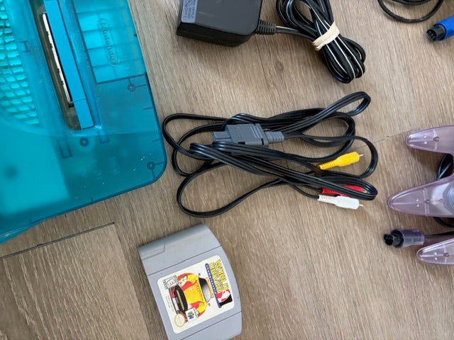Nintendo 64 - Funtastic Ice Blue Bundle * w/ 1 OEM expansion (red) pack