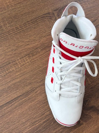 White with Red - AIR JORDAN - Size 10.5*