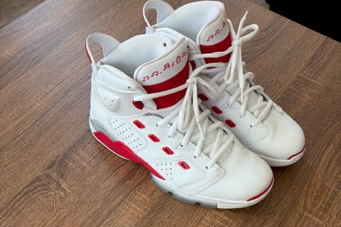 White with Red - AIR JORDAN - Size 10.5*