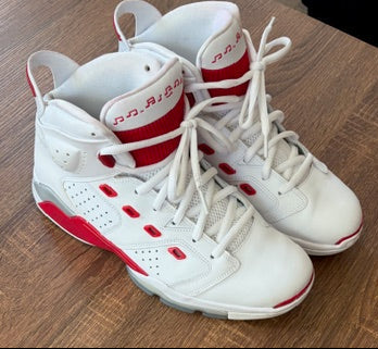 White with Red - AIR JORDAN - Size 10.5*