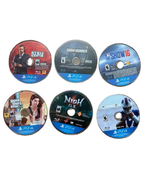PS4 Bundle w/ Original Sony Bag, 2 Controllers, & 6 Games (Including MADDEN '24, GTA + more)!