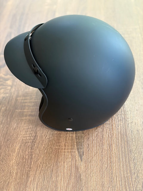 MATTE BLACK - HALF HELMET - Size S