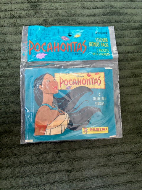 Vintage Pocahontas Sticker Book - Incudes full box of stickers