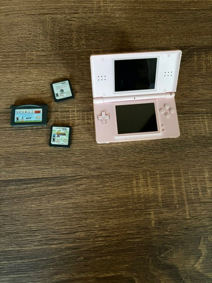 Pink Nintendo DS Lite W/ 3 Games!