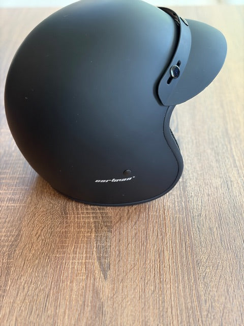 MATTE BLACK - HALF HELMET - Size S