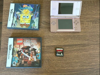 Metallic Rose Nintendo DS Lite W/ 3 Games!