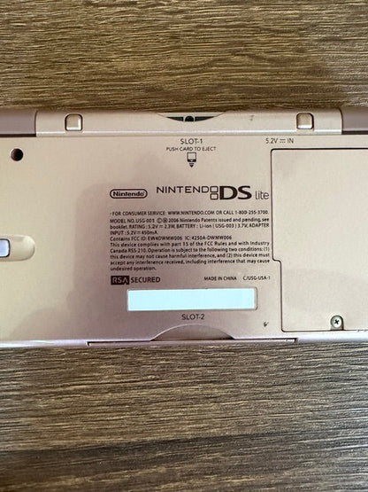 Metallic Rose Nintendo DS Lite W/ 3 Games!