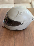 LIGHT GRAY MOTORCYCLE HELMET - Size XL